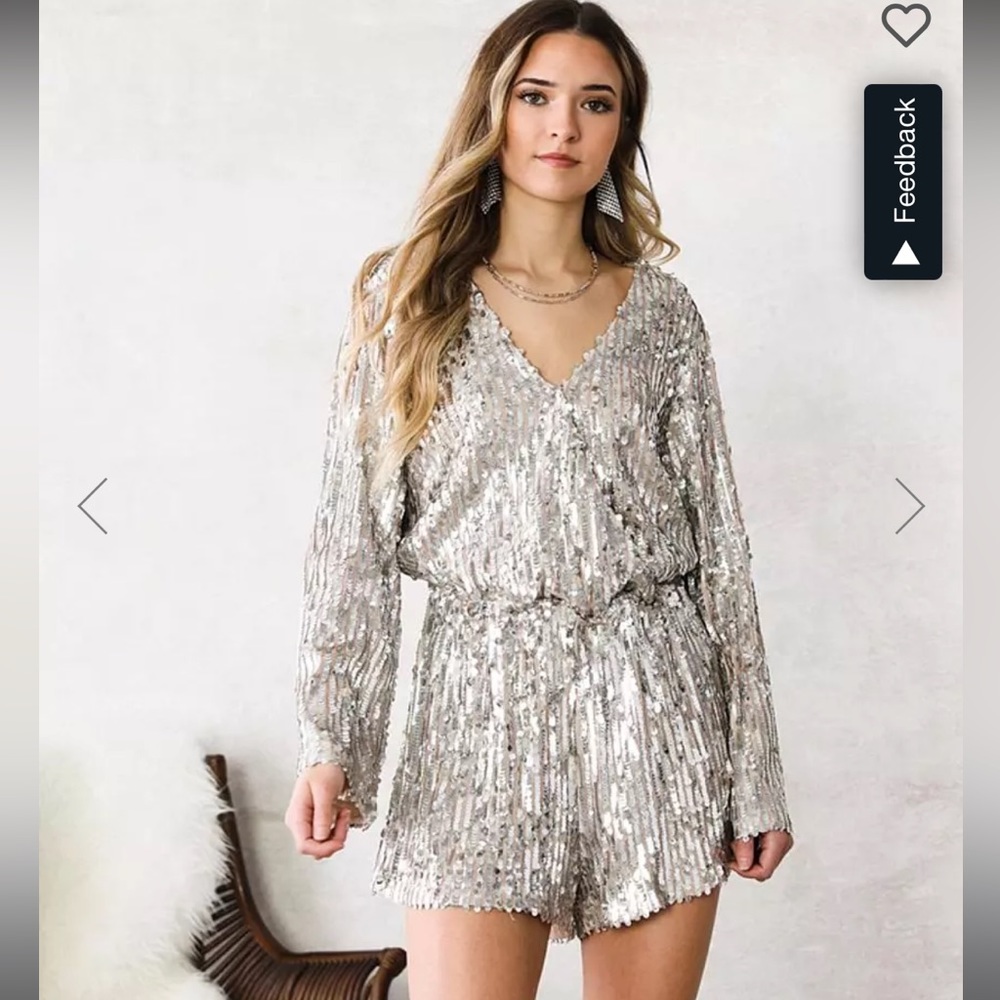 Silver Sequin Romper